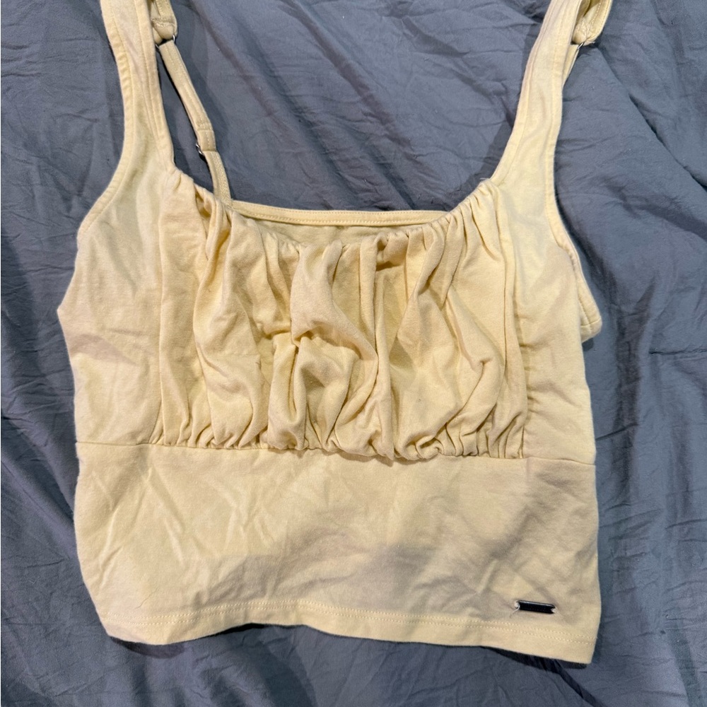 Hollister Women’s yellow Ruched Tank Top